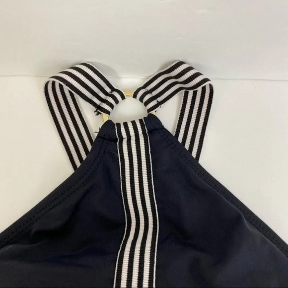 Anne Cole Studio Black White Classic Style Adjustable Halter Neck Tankini Top M - Picture 4 of 12